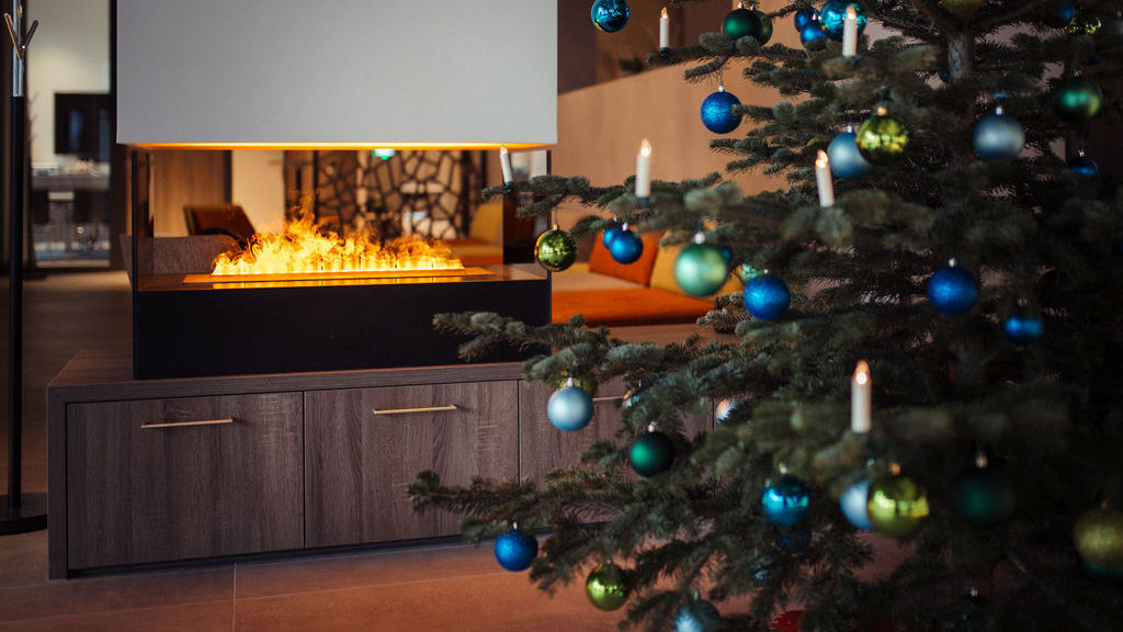 Kamin in der Lobby des Hotel Rainers21